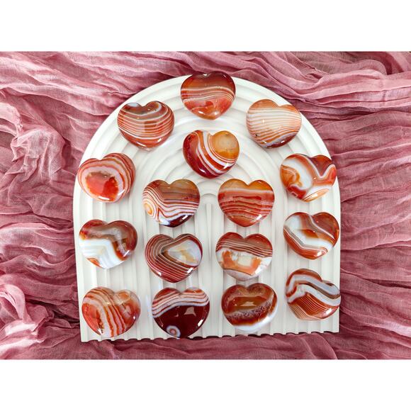 Carnelian Puffy Heart / Red Sardonyx Heart Crystal - Picture 7 of 8
